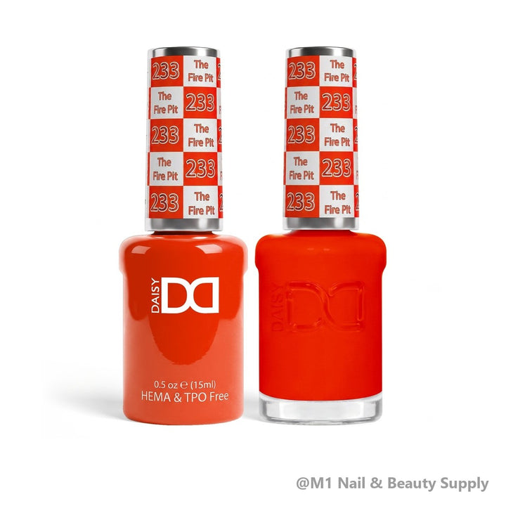 DND HEMA &amp; TPO Free 233 The Fire Pit - gel polish and matching lacquer duo