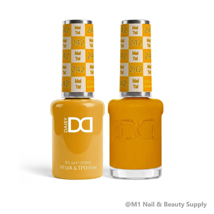 DND HEMA &amp; TPO Free 242 Mai Tai - gel polish and matching lacquer duo