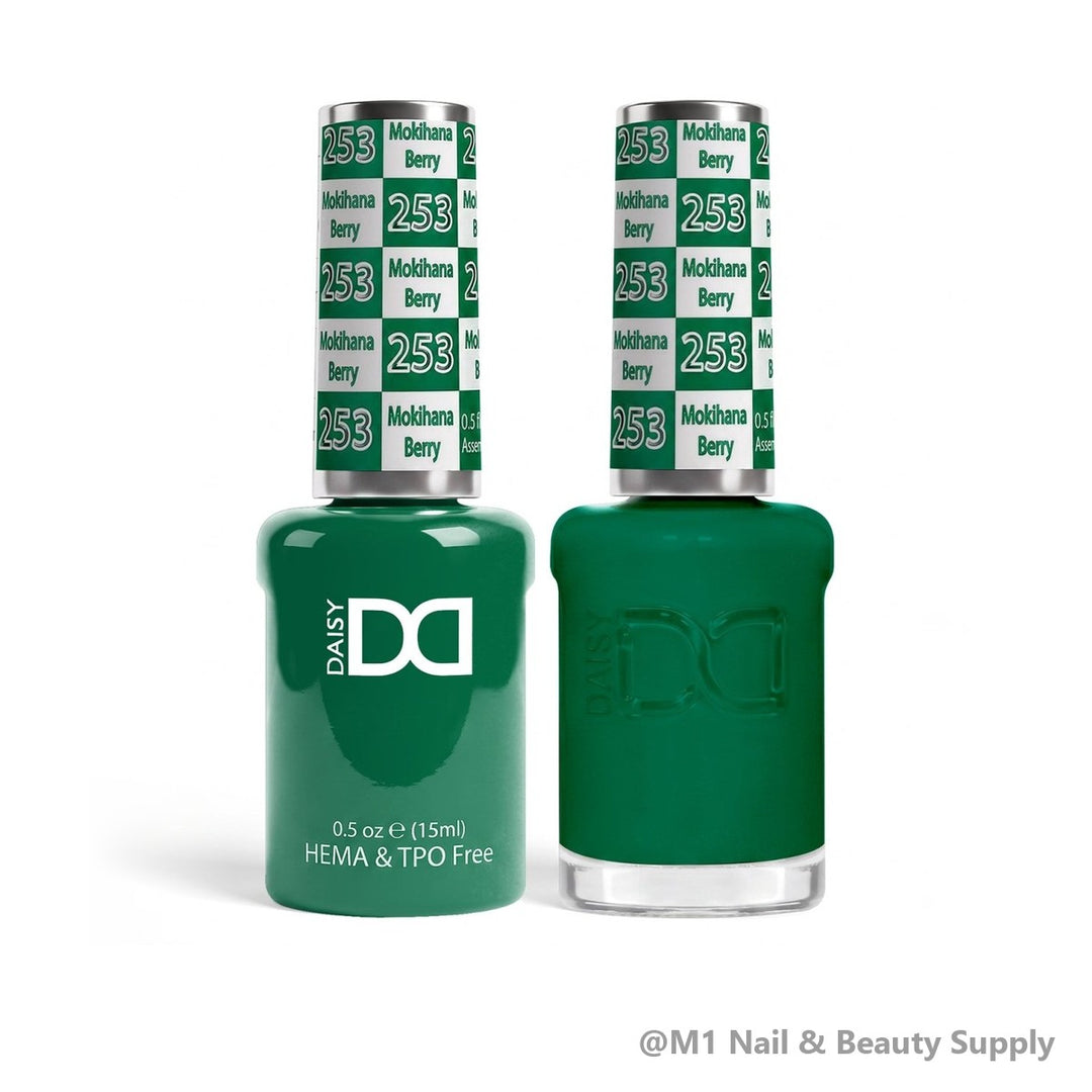 DND HEMA &amp; TPO Free 253 Mokihana Berry - gel polish and matching lacquer duo