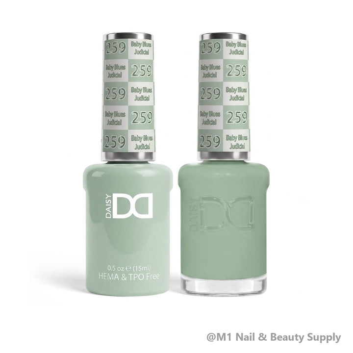 DND HEMA &amp; TPO Free 259 Baby Blues Judicial - gel polish and matching lacquer duo