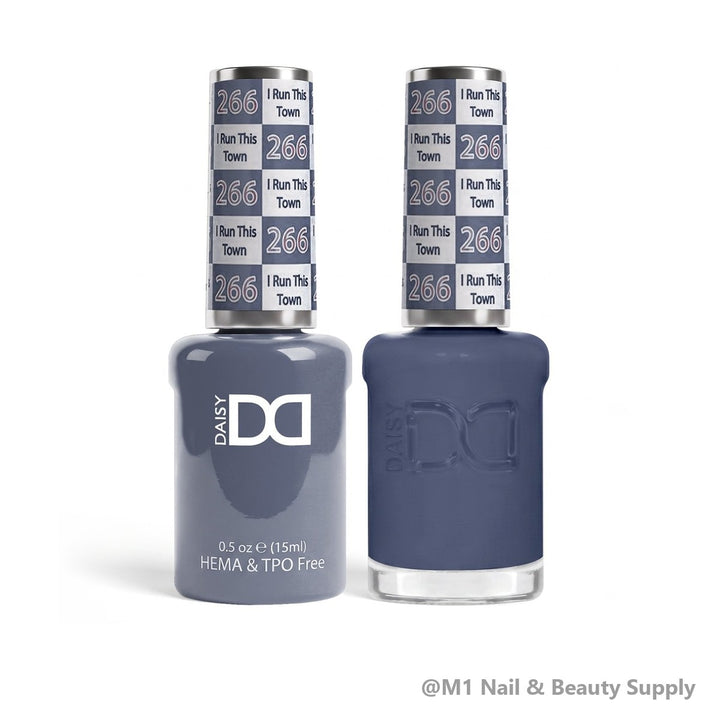 DND HEMA &amp; TPO Free 266 I Run This Town - gel polish and matching lacquer duo