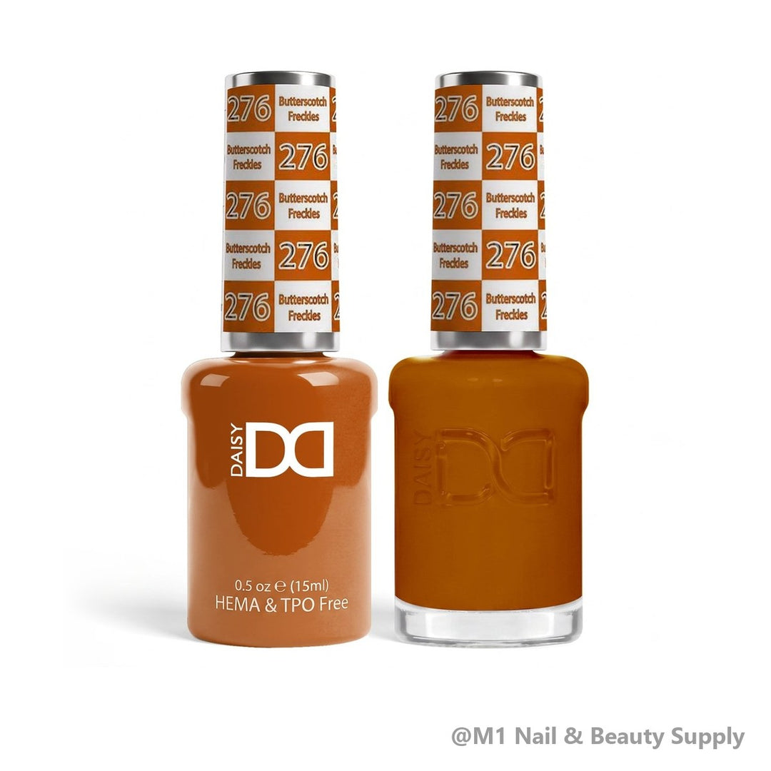 DND HEMA &amp; TPO Free 276 Butterscotch Frekles - gel polish and matching lacquer duo
