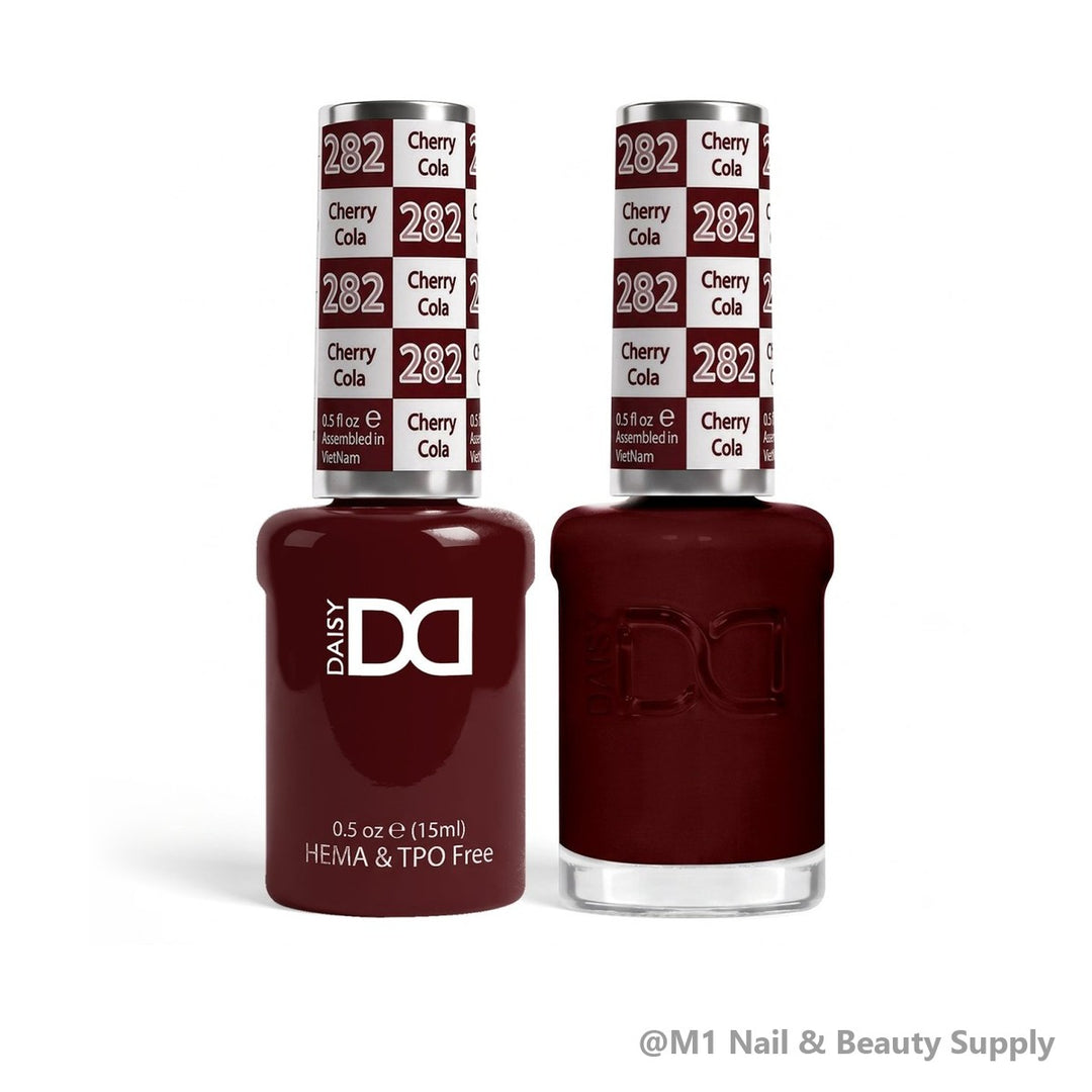 DND HEMA &amp; TPO Free 282 Cherry Cola - gel polish and matching lacquer duo