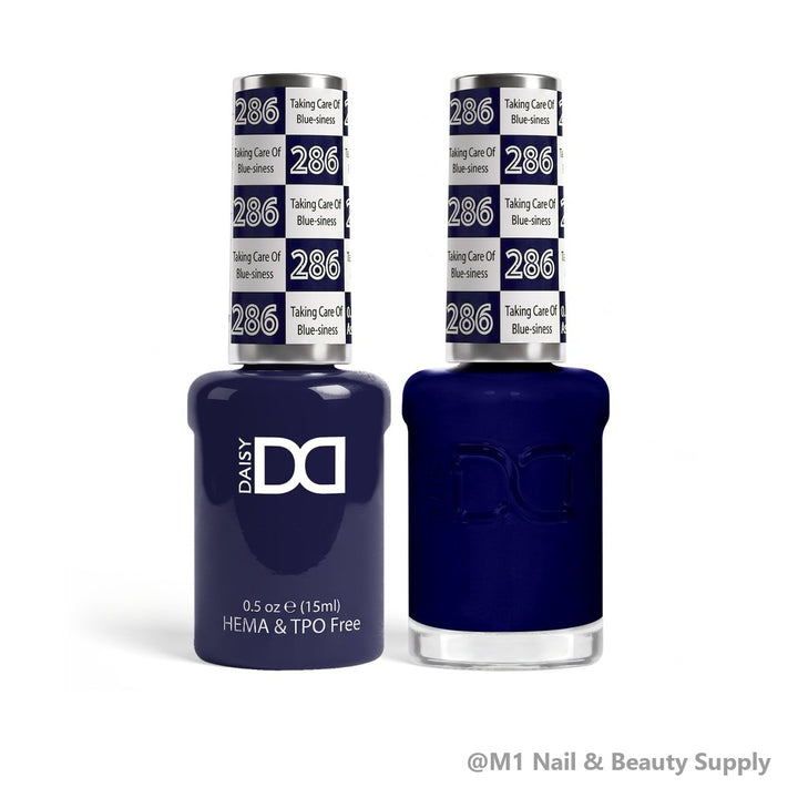 DND HEMA &amp; TPO Free 286 Taking Care Of Blue-siness - gel polish and matching lacquer duo