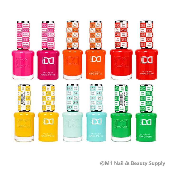 DND HEMA &amp; TPO Free Collection (288 colours) - gel polish and matching lacquer duo bottles