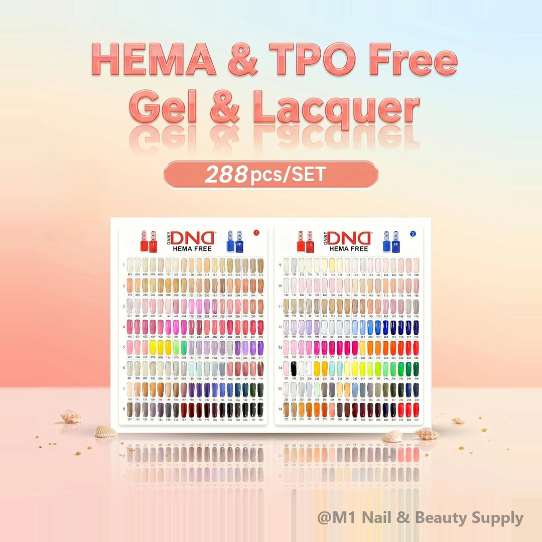 DND HEMA &amp; TPO Free Collection (288 colours) - 288-piece set colour chart
