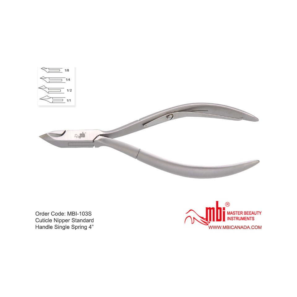 MBI-103S Cuticle Nipper Standard Handle 4in