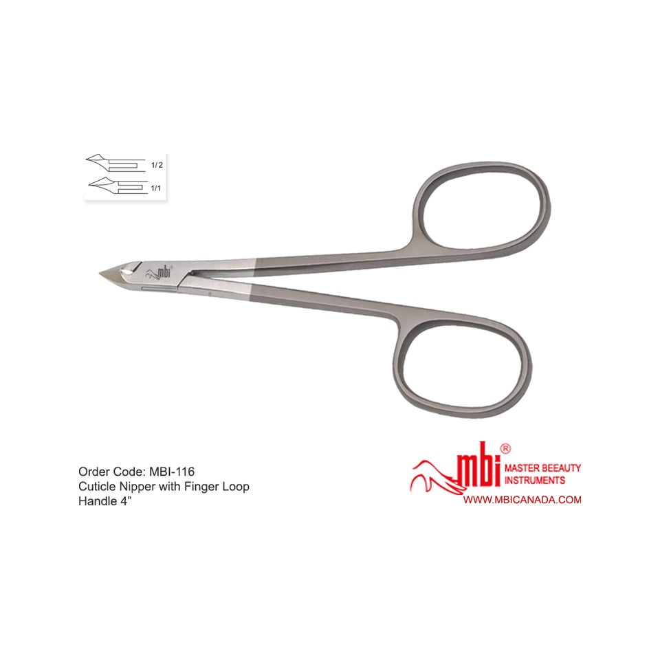 MBI-116 Cuticle Nipper With Finger Loop Handle 4in