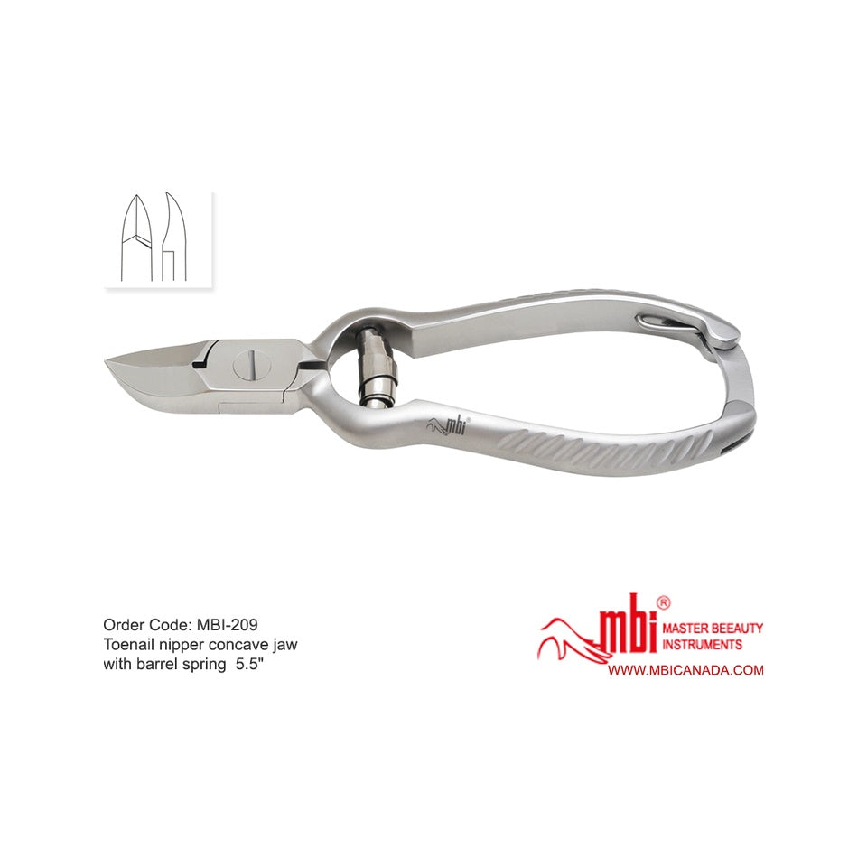 MBI-209 Toenail Nipper Concave Jaw With Barrel Spring 5.25in
