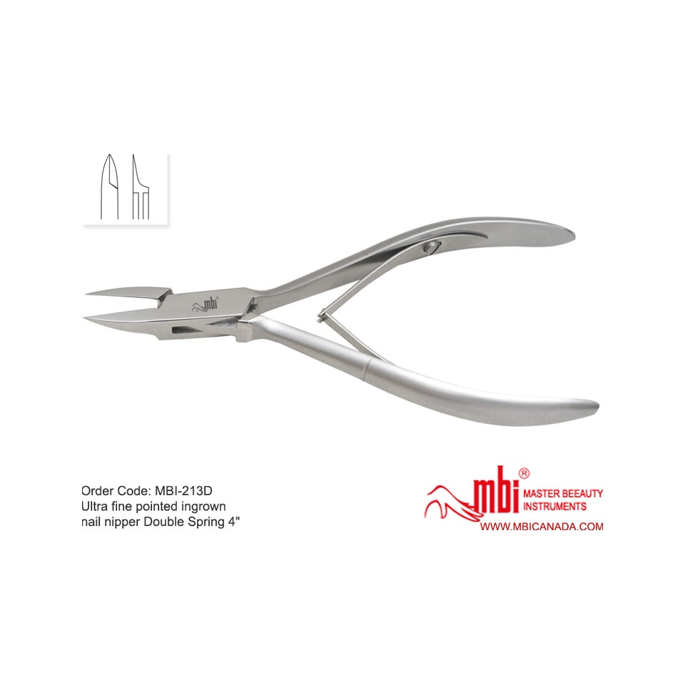 MBI-213D Ultra Fine Pointed Ingrown Nail Nipper Double Spring 4in