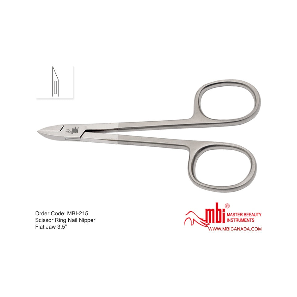 MBI-215 Scissor Ring Nail Nipper Flat Jaw 3.5in