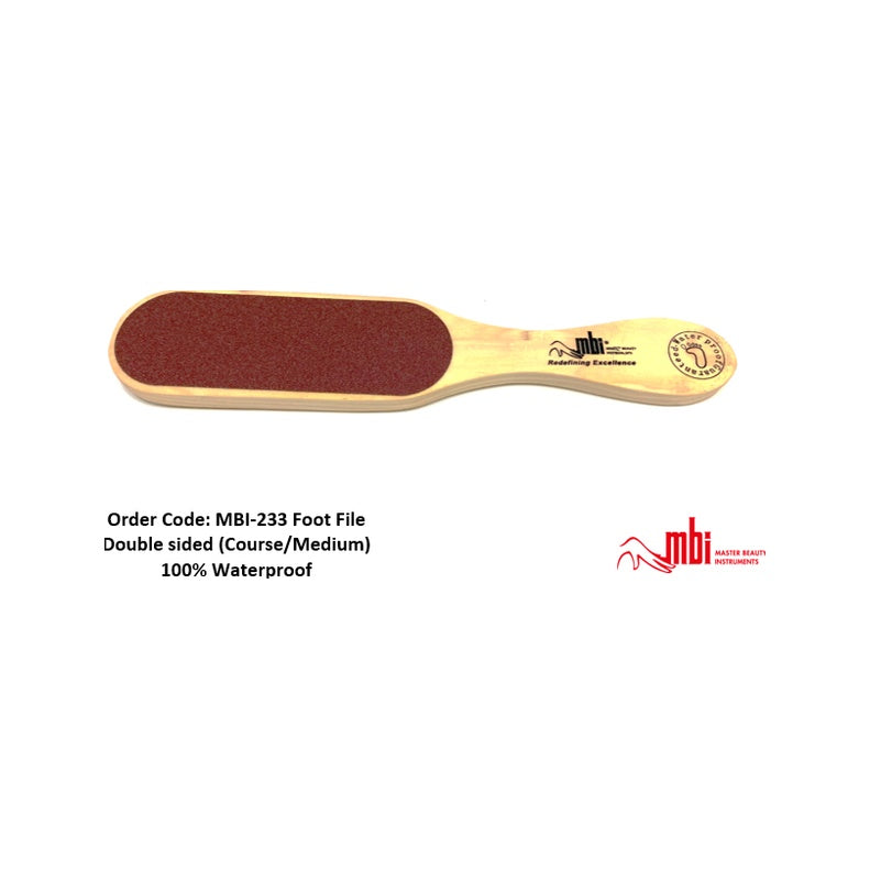 MBI-233 Foot File Wooden Thick Handle Course Medium 100 Waterproof