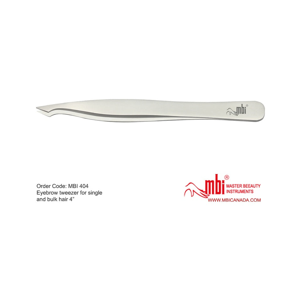 MBI-404 Eyebrow Tweezer For Single And Bulk Hair 4in
