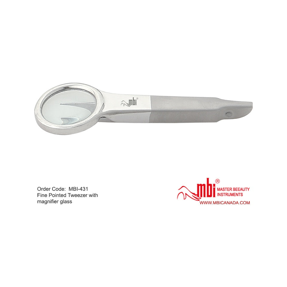 MBI-431 Fine Pointed Tweezer With Magnifier Glass
