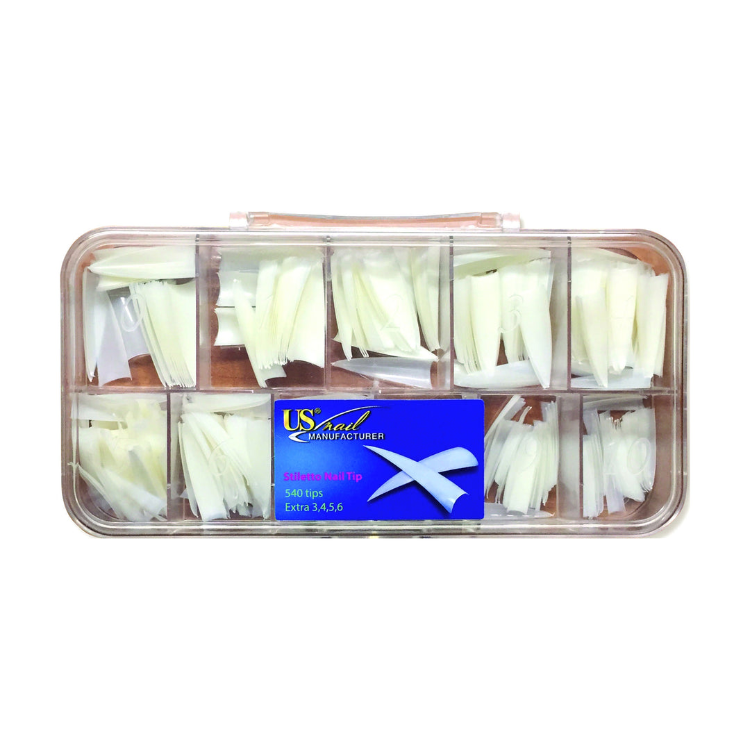 USN Stiletto Tip Box - Plastic Nail Tips