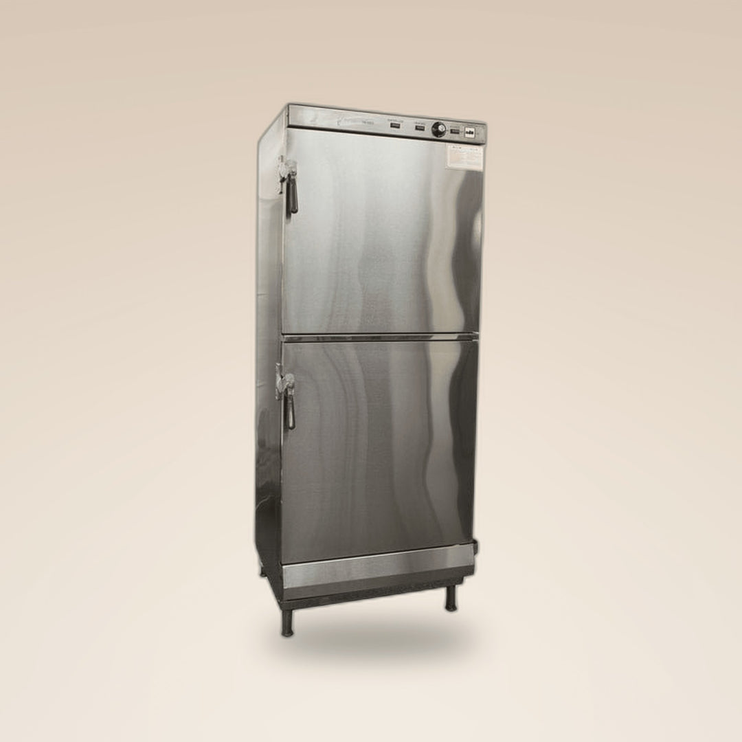 Fiori 480S steam towel warmer, tall stainless steel cabinet with two compartments