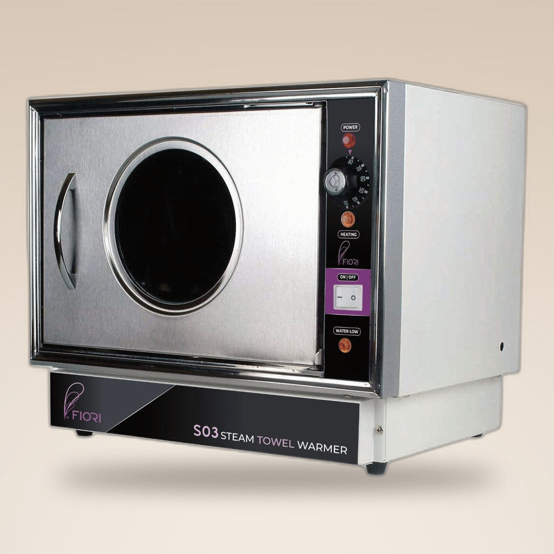 Fiori S-03 steam towel warmer, with round window door and side control panel