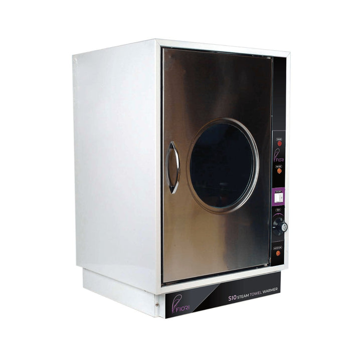 Fiori S-10 steam towel warmer, angled view on a white background