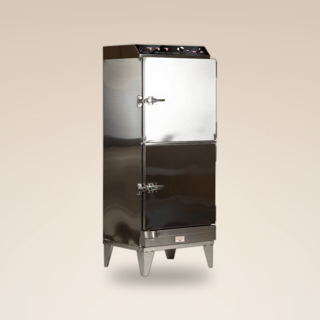 Fiori S30-2 Door steam towel warmer, two-door stainless steel cabinet on legs