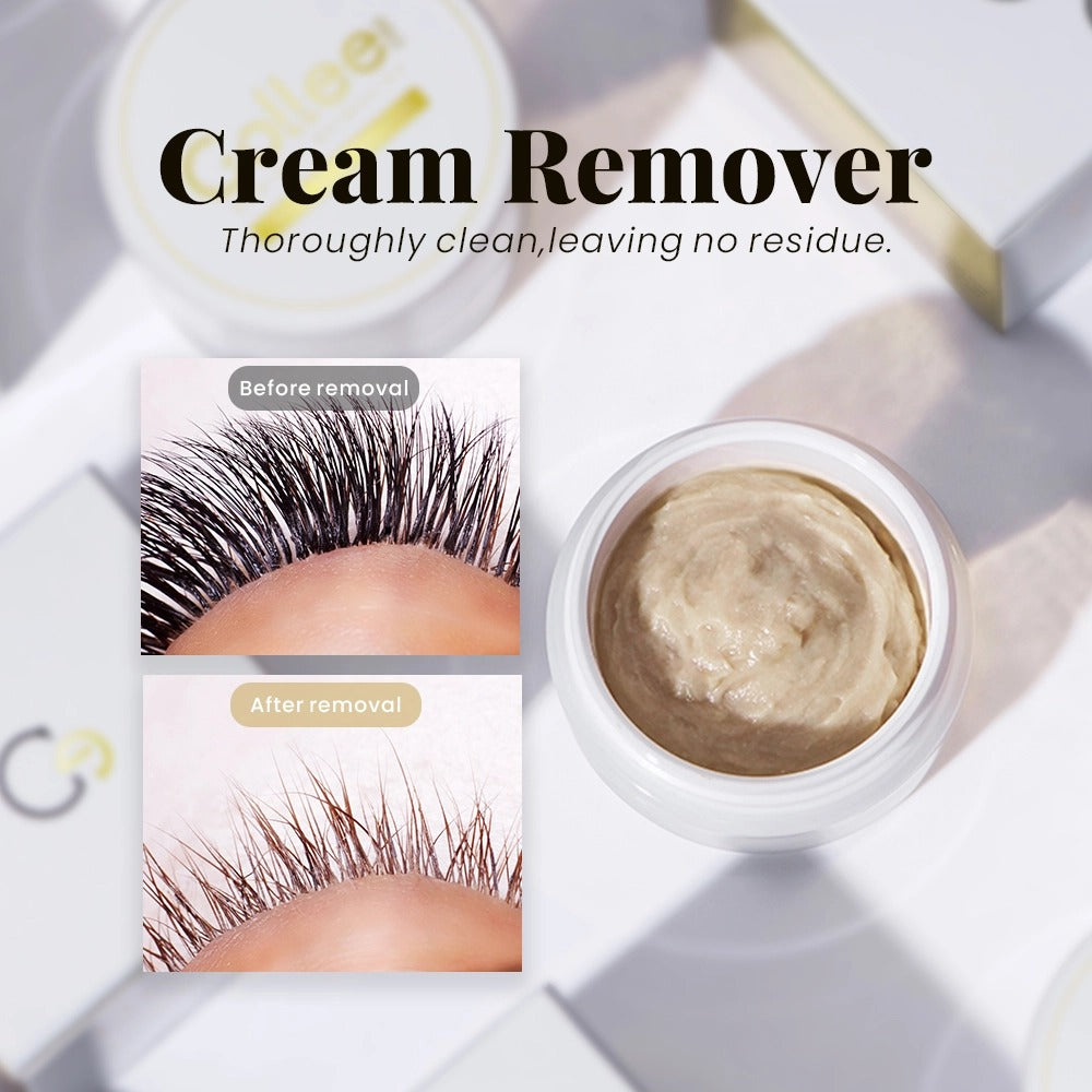 Gollee Cream Glue Remover R-02 睫毛卸除膏：卸除前后的睫毛对比