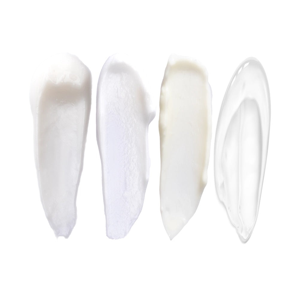 Gollee Lash Lift Kit, texture swatches of the four lotions