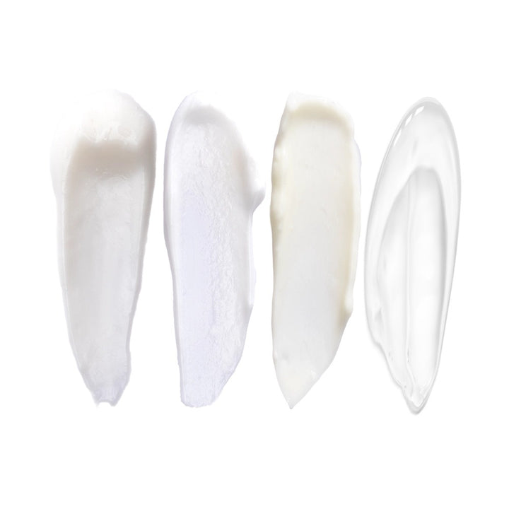 Gollee Lash Lift Kit, texture swatches of the four lotions