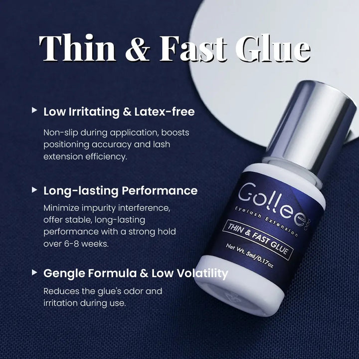 Gollee Thin &amp; Fast Glue A-02, benefits: latex-free, long-lasting, low odour