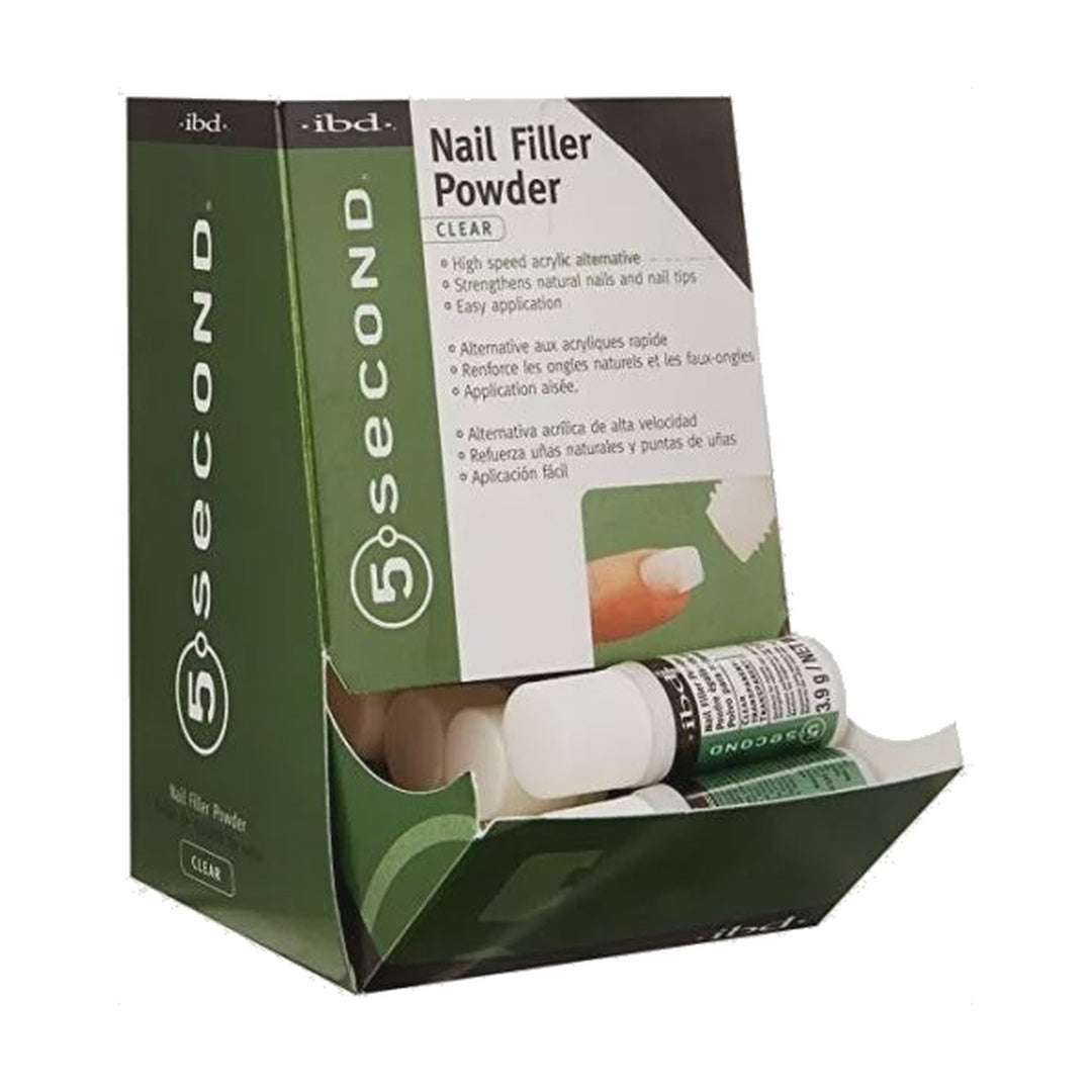 ibd 5 Second Nail Filler Powder Clear display box of 12