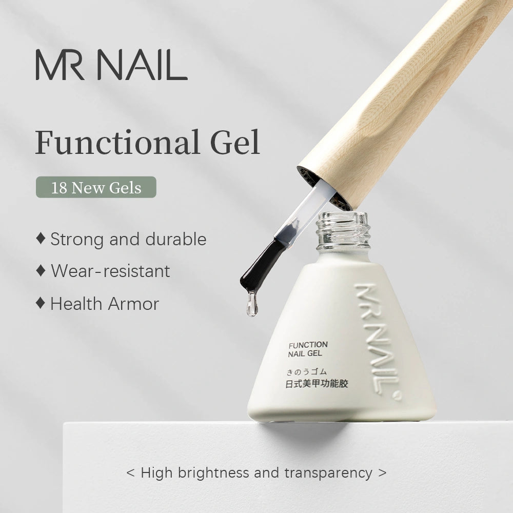 Mr Nail functional gel 14g bottle with wooden brush cap