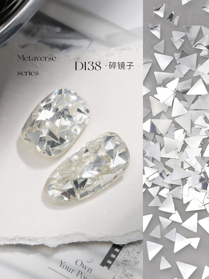 Mr Nail Metaverse Gel 5g D138, clear gel with triangular mirror flakes