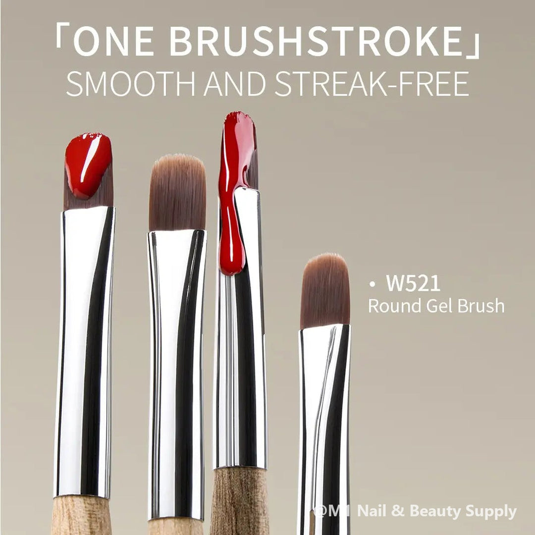 Mr Nail W521 Round Gel Brush applying gel in one smooth, streak-free stroke
