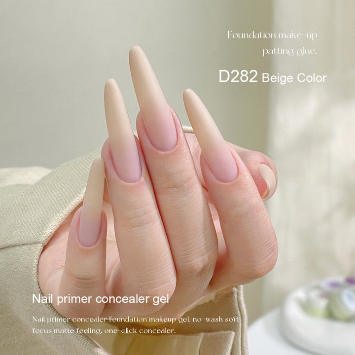 Mr Nail Pat Painting Gel 3g D282 Beige Color, matte nude concealer gel on long almond nails