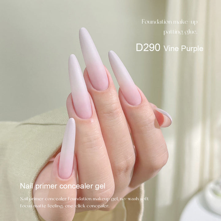 Mr Nail Pat Painting Gel 3g D290 Vine Purple, matte nude concealer gel on long almond nails