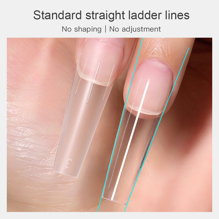 Mr Nail W395 coffin nail tip with straight ladder side lines, no shaping or filing needed