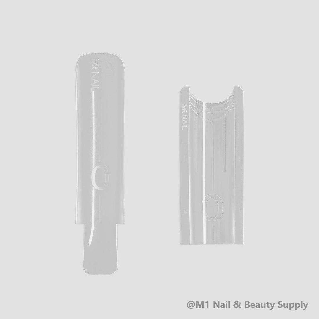 Mr Nail W556 long straight tubular sandwich dual form: clear top mold and bottom mold