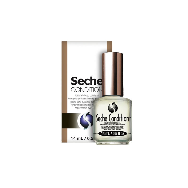 Seche Condition Keratin Infused Cuticle Oil, bottle and box, 14 ml / 0.5 fl oz