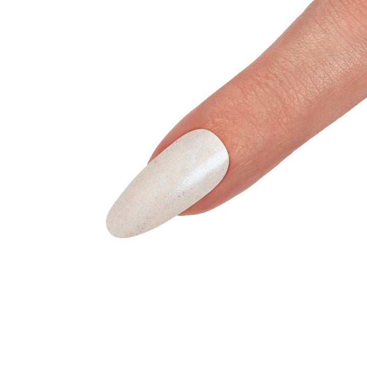 Seche FX Diamond Effect Top Coat Blue, over white nail polish