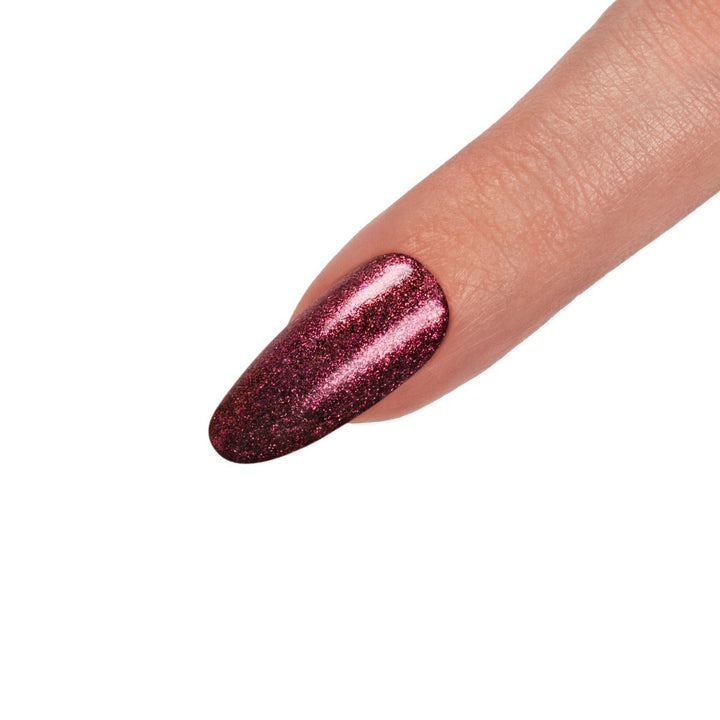 Seche FX Diamond Effect Top Coat Pink, over black nail polish