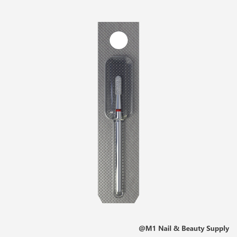 Staleks diamond nail drill bit, cylinder rounded 2.3/8mm, red fine grit (view 2)