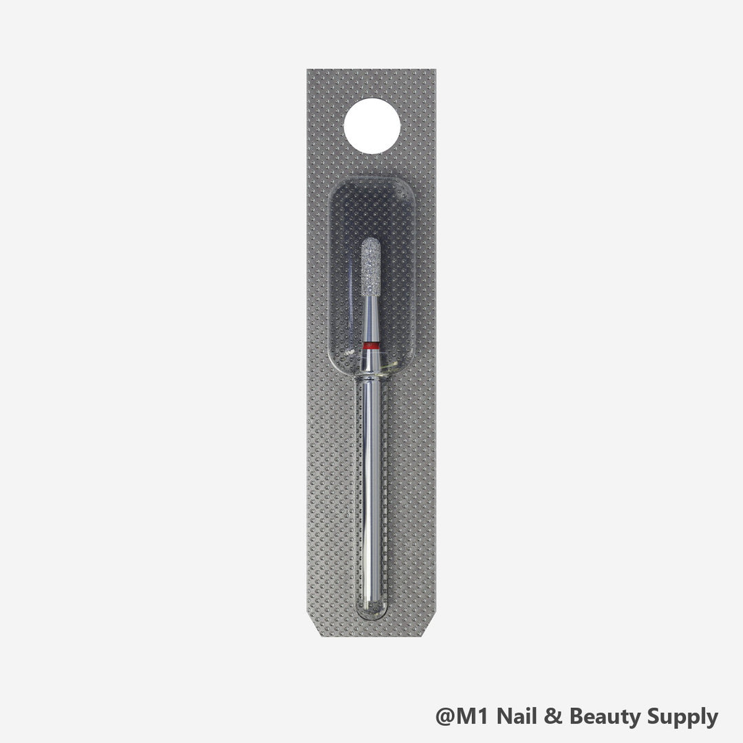 Staleks diamond nail drill bit, cylinder rounded 2.3/8mm, red fine grit (view 2)