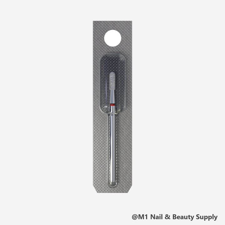 Staleks diamond nail drill bit, cylinder rounded 2.3/8mm, red fine grit (view 2)
