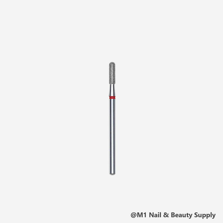 Staleks diamond nail drill bit, cylinder rounded 2.3/8mm, red fine grit