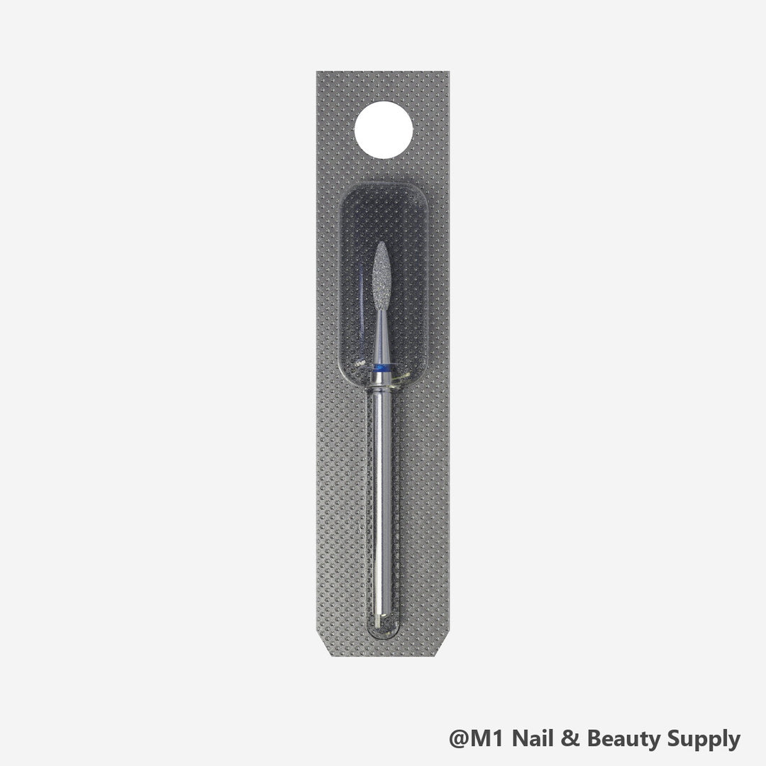 Staleks diamond nail drill bit, flame 2.1/8mm, blue medium grit (view 2)