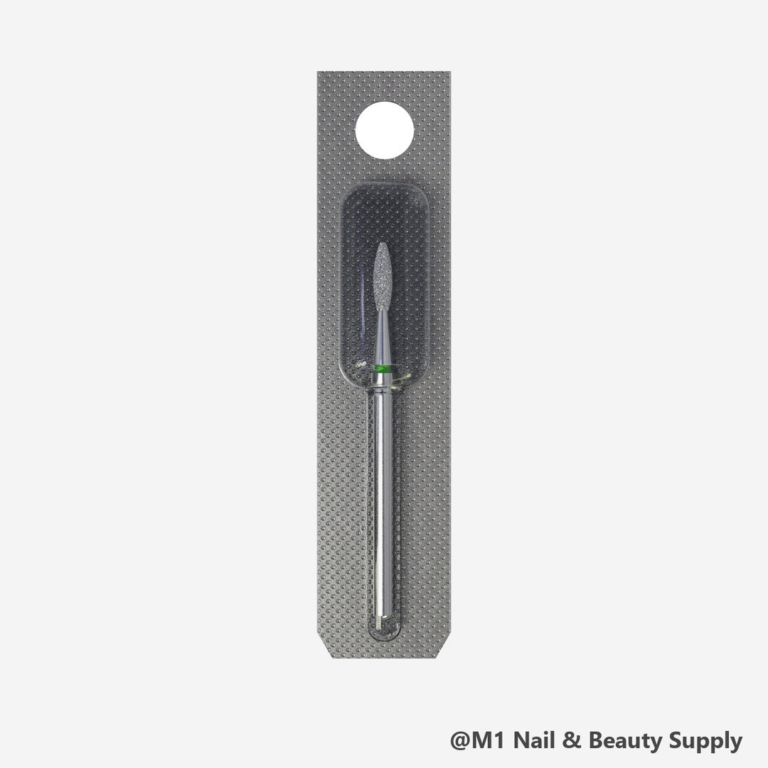 Staleks diamond nail drill bit, flame 2.1/8mm, green coarse grit (view 2)