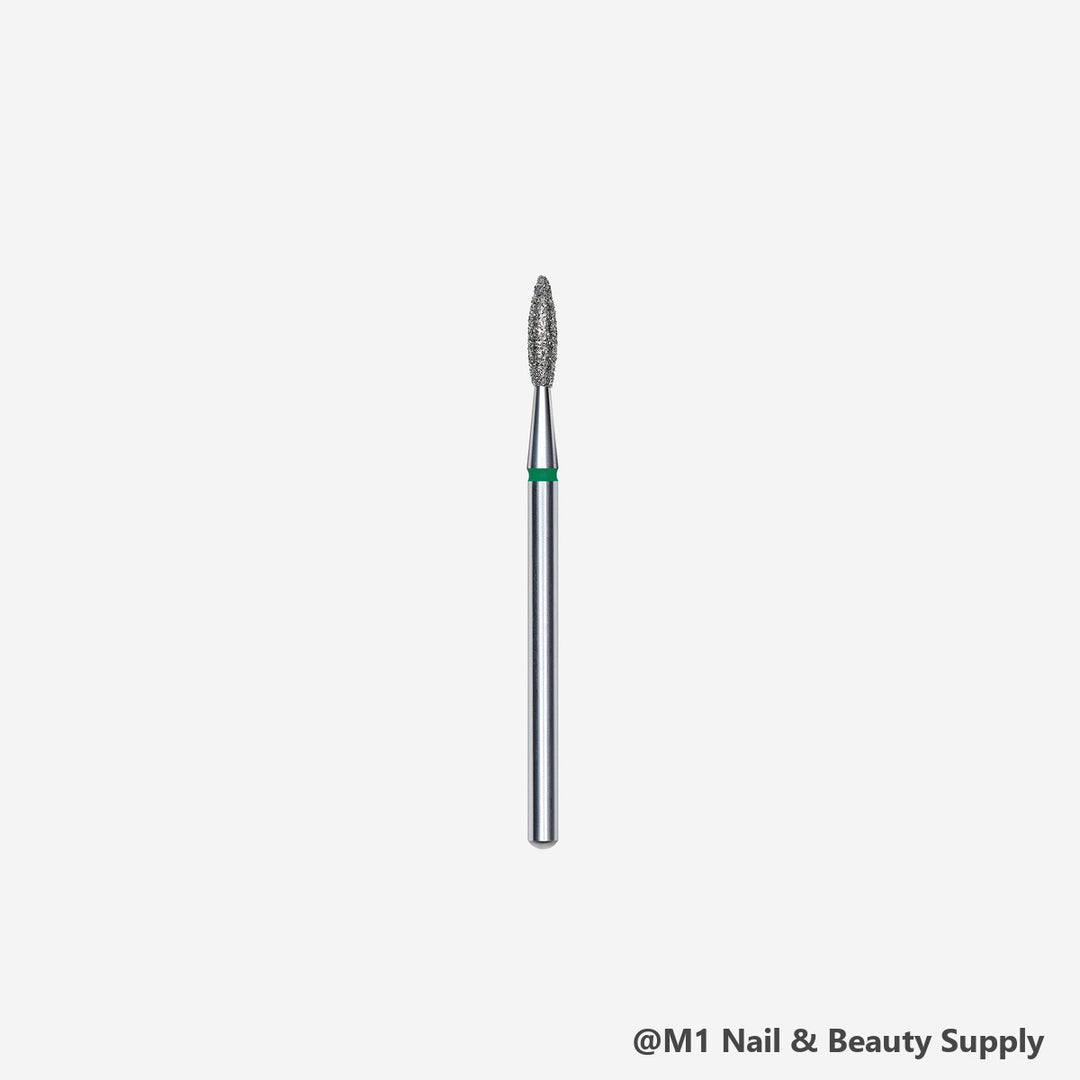 Staleks diamond nail drill bit, flame 2.1/8mm, green coarse grit
