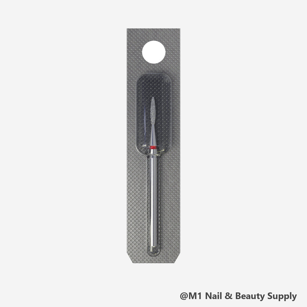 Staleks diamond nail drill bit, flame 1.4/8mm, red fine grit (view 2)