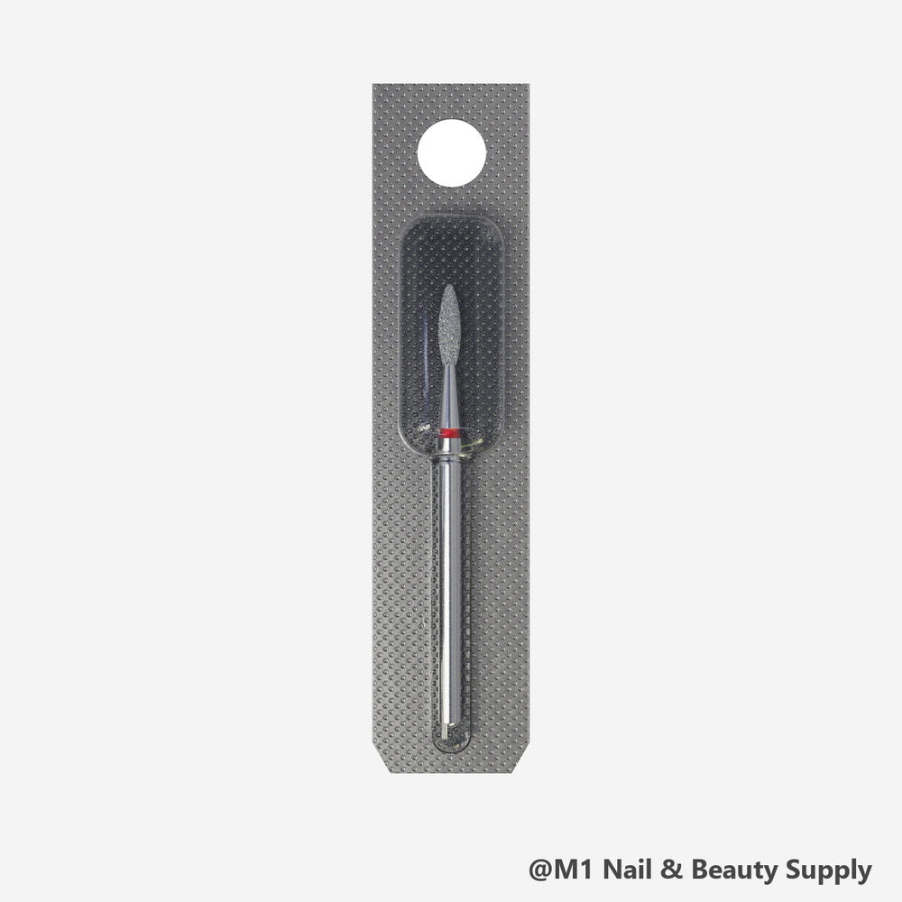 Staleks diamond nail drill bit, flame 2.1/8mm, red fine grit (view 2)