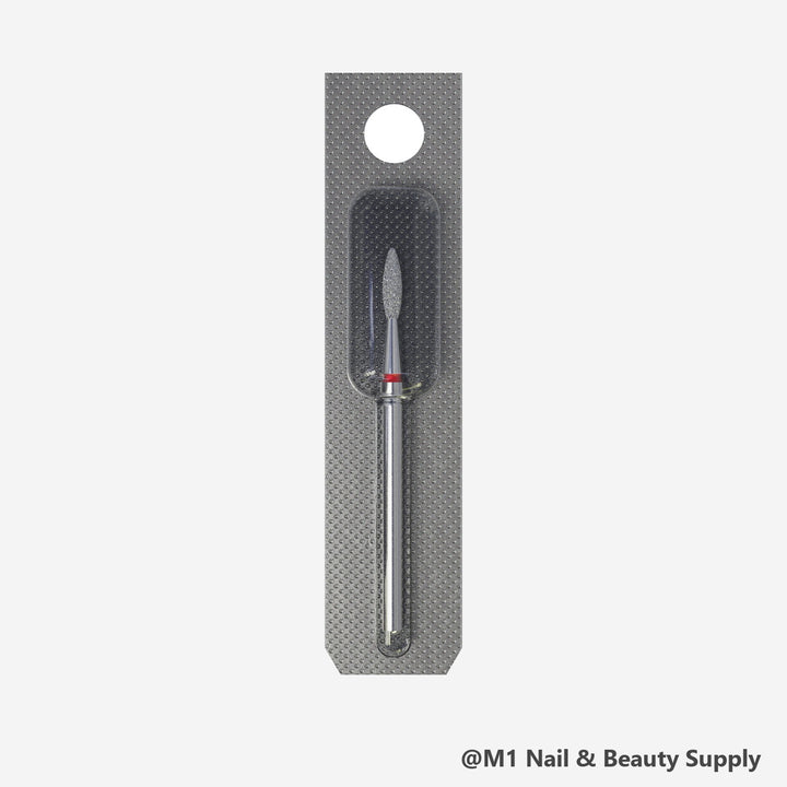 Staleks diamond nail drill bit, flame 2.1/8mm, red fine grit (view 2)
