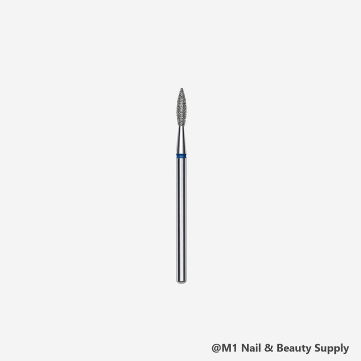 Staleks diamond nail drill bit, pointed flame 2.1/8mm, blue medium grit