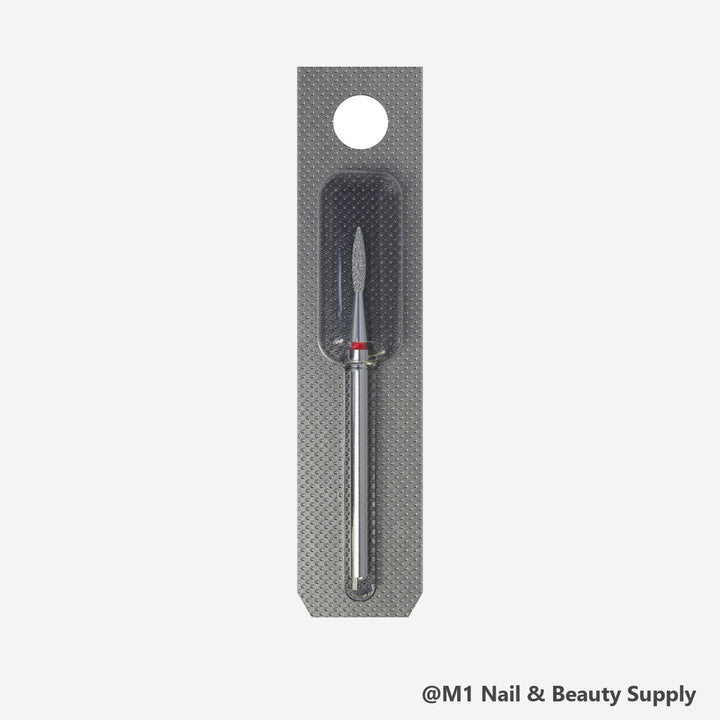 Staleks diamond nail drill bit, pointed flame 1.6/8mm, red fine grit (view 2)